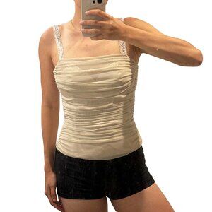 BCBGMAXAZRIA Ruched Corset Tank Top Size 6